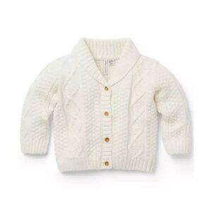 Janie & Jack Baby Cream Cableknit Shawl Cardigan Size 0-3M